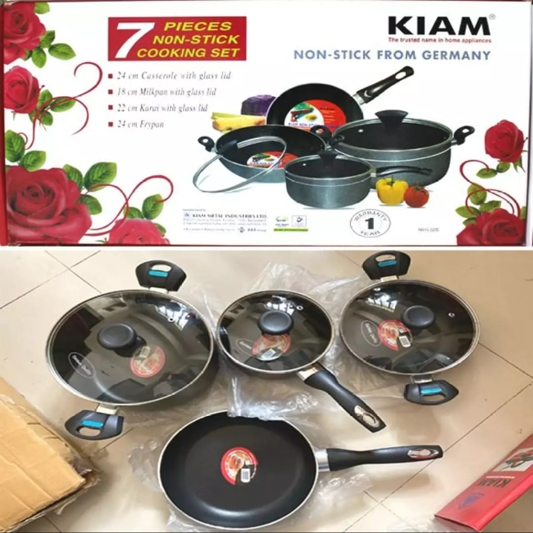 Kiam Non Stick 7 Peaces Cookware set with induction bottom- Fry Pan (YXXX)